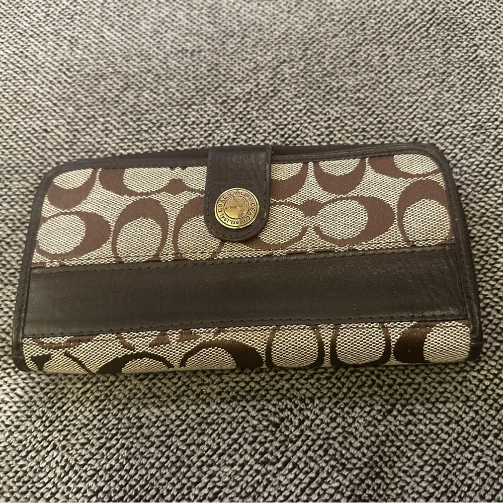 Coach Brown and tan Signature Wallet,